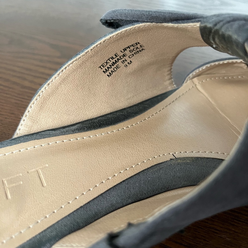 LOFT Grey Suede Bow Mules - Picture 7 of 7